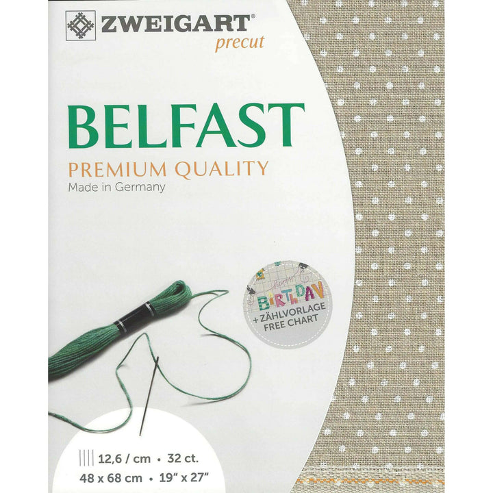 Precut Belfast 32 count Raw linen, white dots 3609/5379