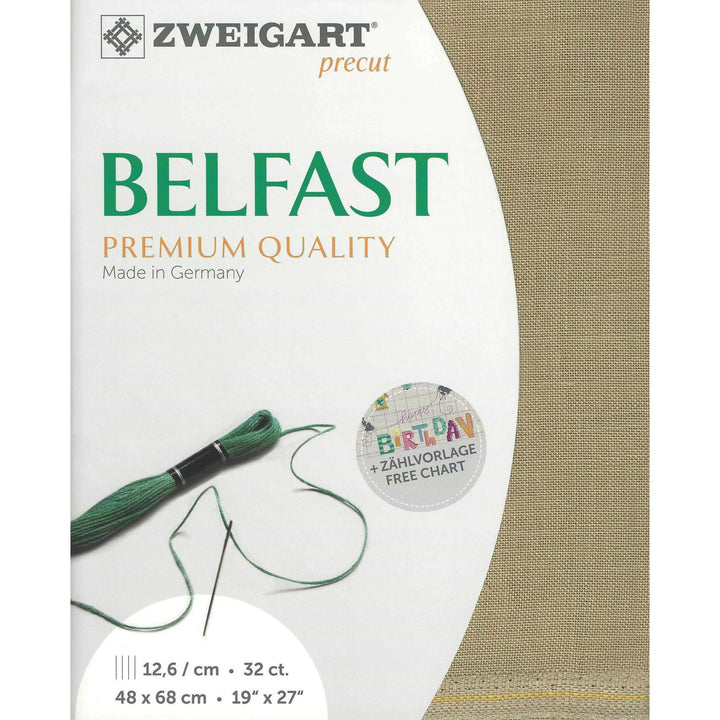 Precut Belfast  32 count Summer Khaki 3609/323