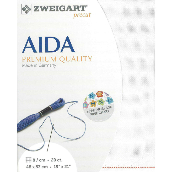 Precut  Zweigart Aida extra fine 20 count Antique White 3326/101