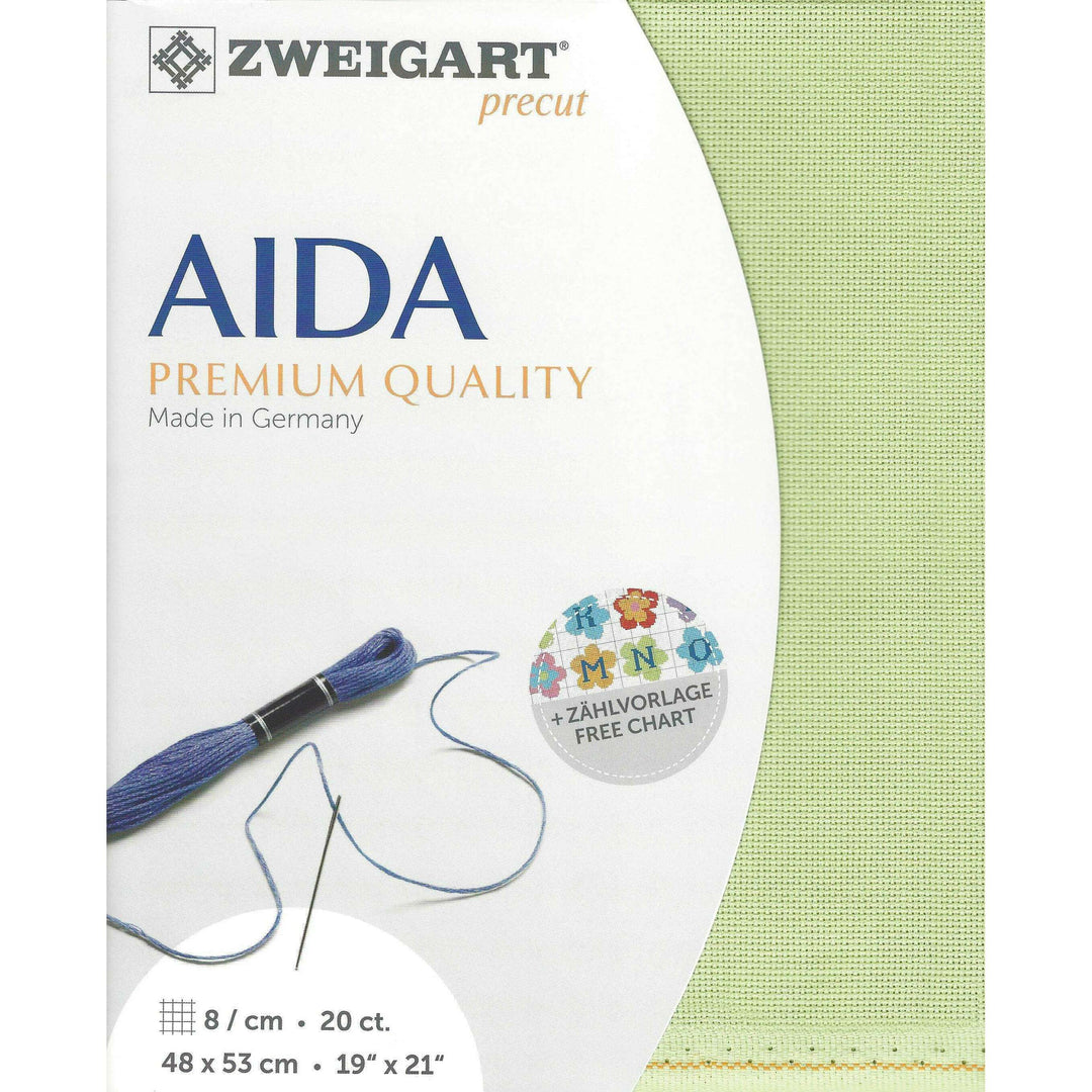 Precut Zweigart Aida extra fine 20 count Light Green 3326/6083