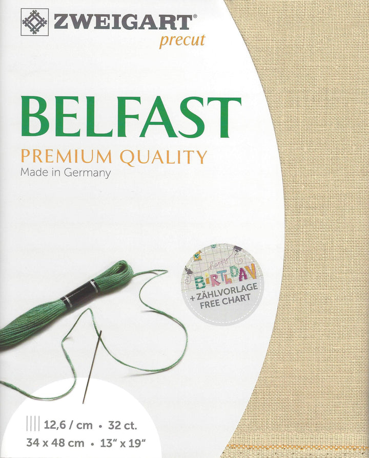 Precut Zweigart Belfast 3609/233 Antique Ivory