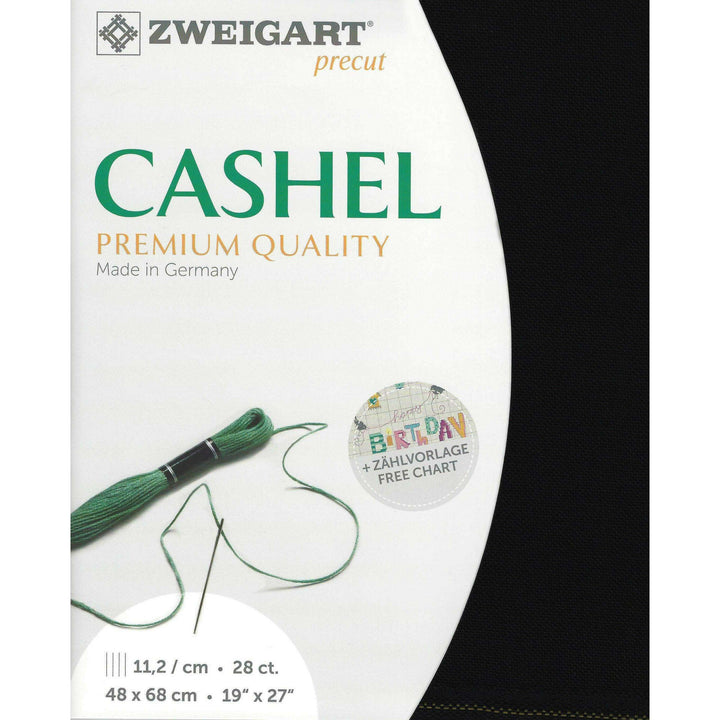 Precut Zweigart Cashel 28 count Black 3281/720