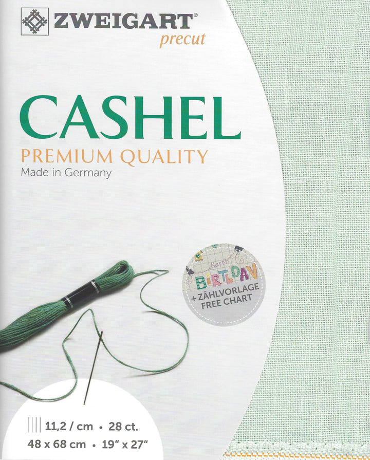 Precut  Zweigart Cashel 28 count Sapphire Green 3281/6125