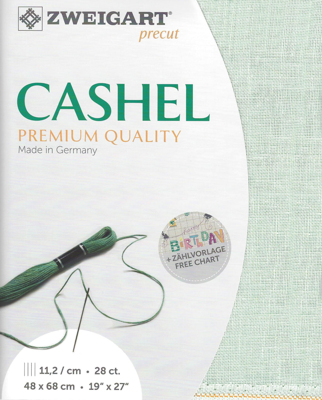 Precut  Zweigart Cashel 28 count Sapphire Green 3281/6125
