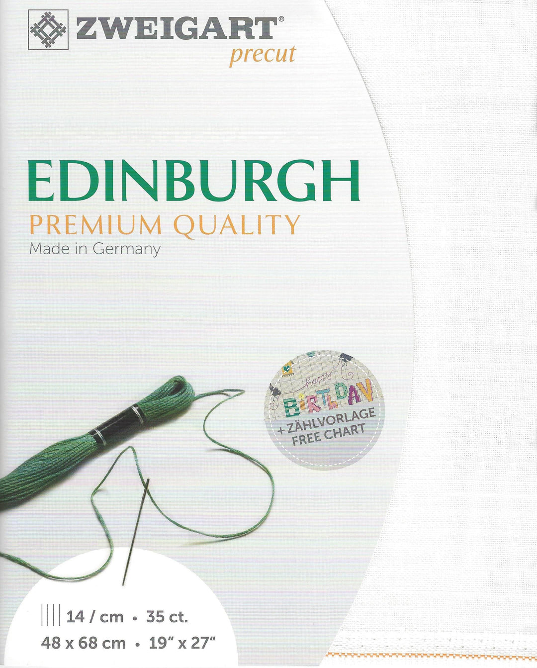Precut Zweigart Edinburgh 36 count Antique White 3217/101