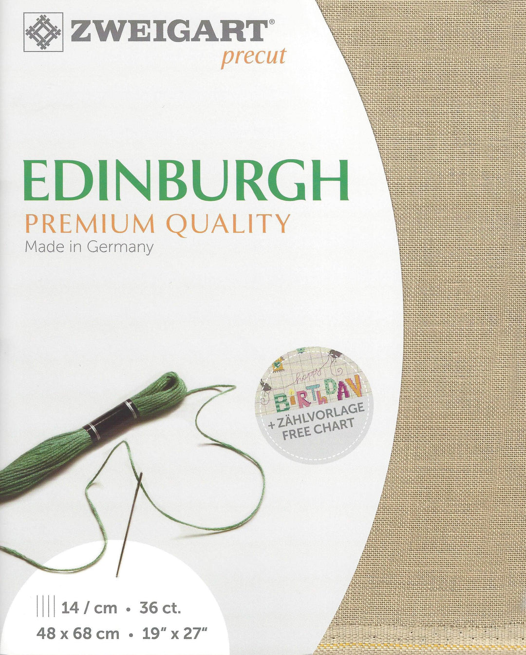 Precut Zweigart Edinburgh 36 count Light Mocha 3217/309
