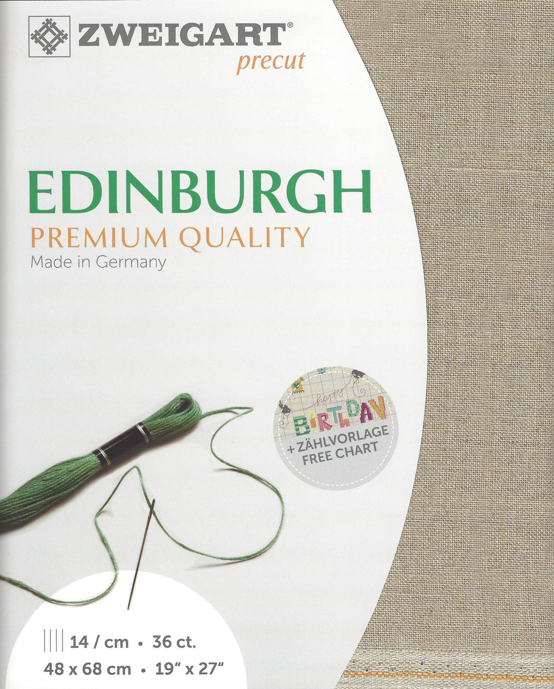 Precut  Zweigart Edinburgh 36 count Raw 3217/53