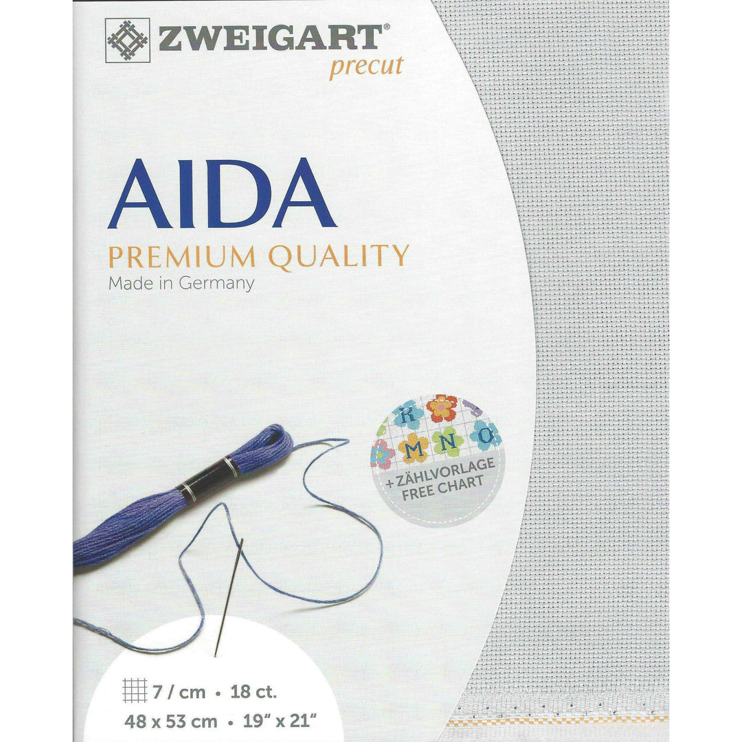 Precut Zweigart Fein-Aida 18 count Pearl Gray 3793/705