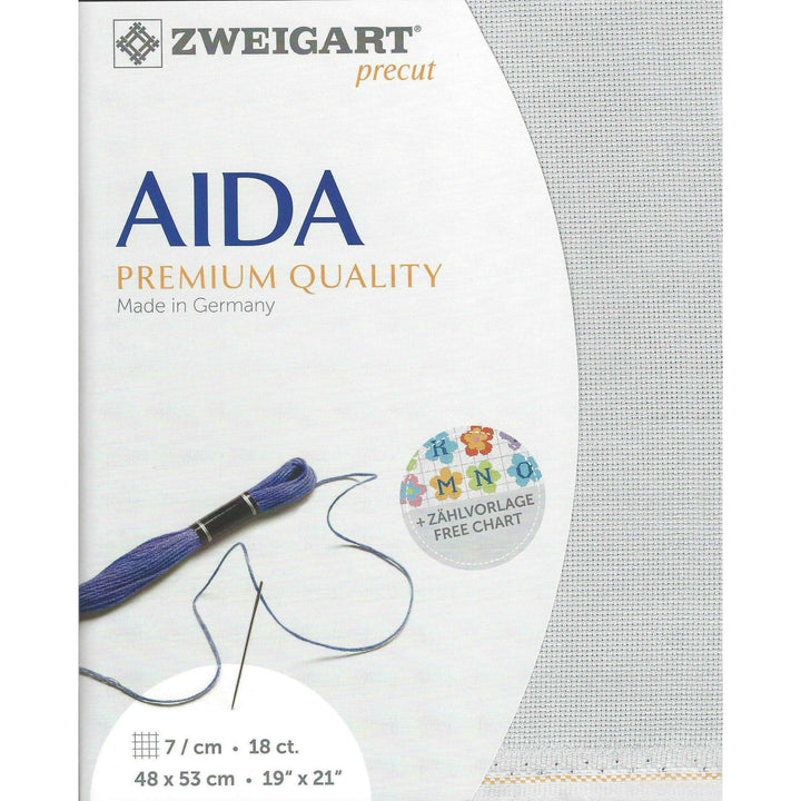 Precut Zweigart Fein-Aida 18 count Pearl Gray 3793/705