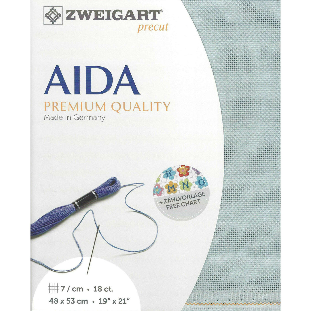 Precut Zweigart Fein-Aida 18 count Smoky Blue 3793/5018