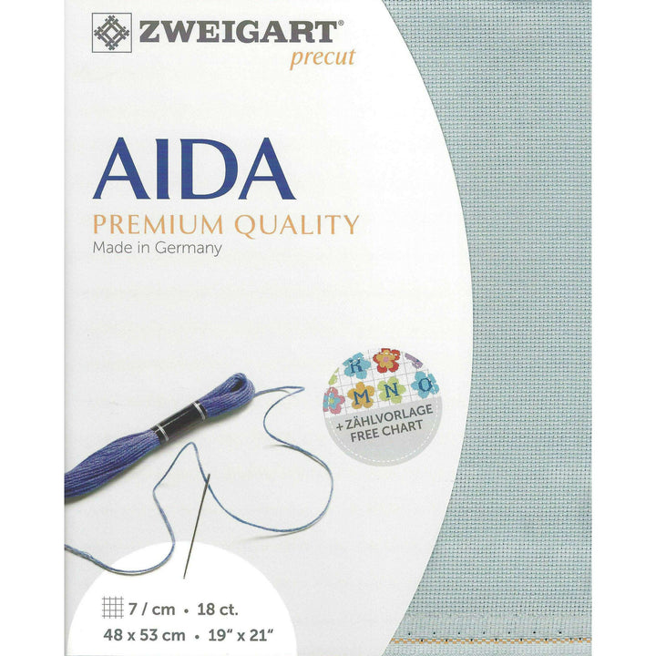 Precut Zweigart Fein-Aida 18 count Smoky Blue 3793/5018