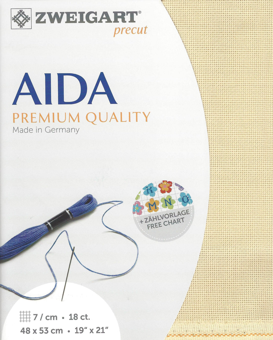 Precut Zweigart Fein-Aida 18 ct. 3793/13 Beige