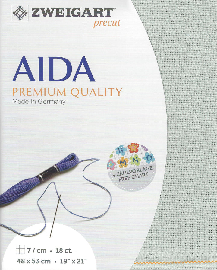 Precut Zweigart Fein-Aida 18 ct. 3793/718 Confederate Grey