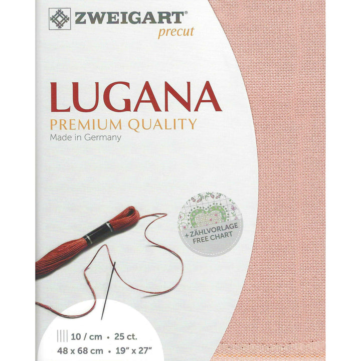 Precut Zweigart Lugana 25 count Ash Rose 3835/403