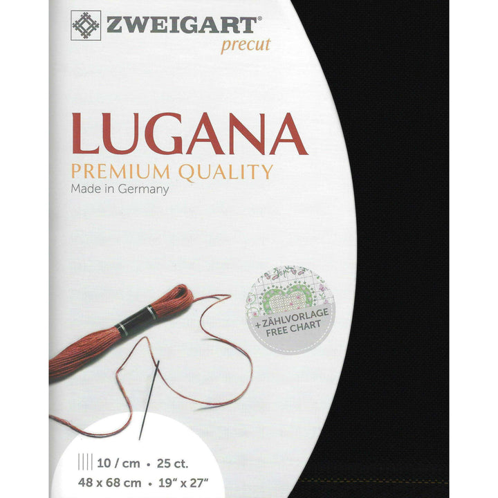 Precut  Zweigart Lugana 25 count Black 3835/720