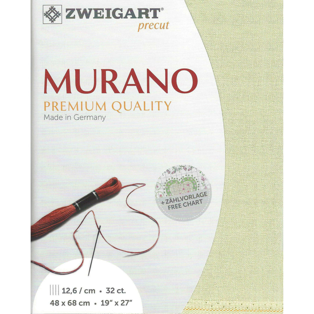Precut  Zweigart Murano 32 count Limestone/Pale Green 3984/6047