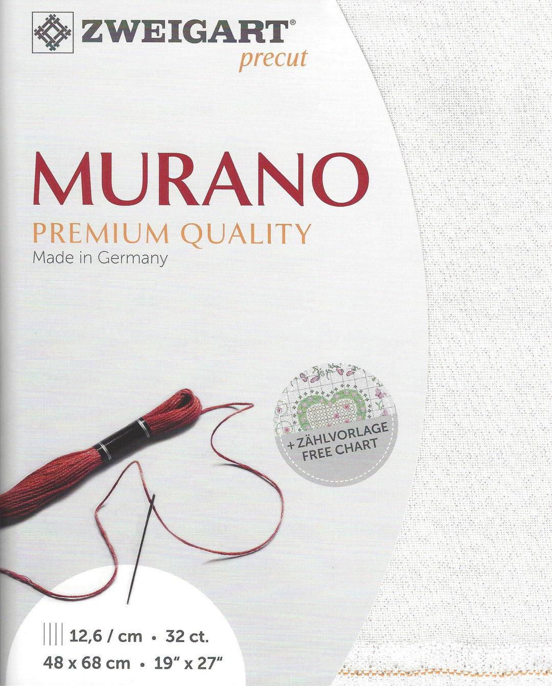 Precut Zweigart Murano 32 count Pearl Flecked White 3984/11