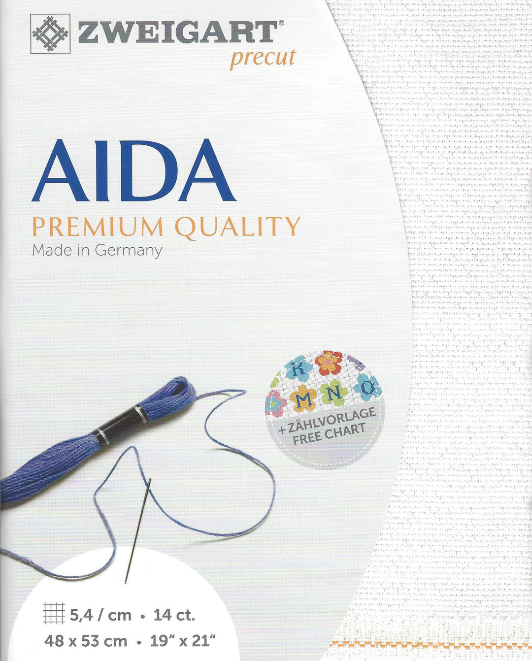 Precut  Zweigart Stern-Aida Star 14 count White Opalescent 3706/11