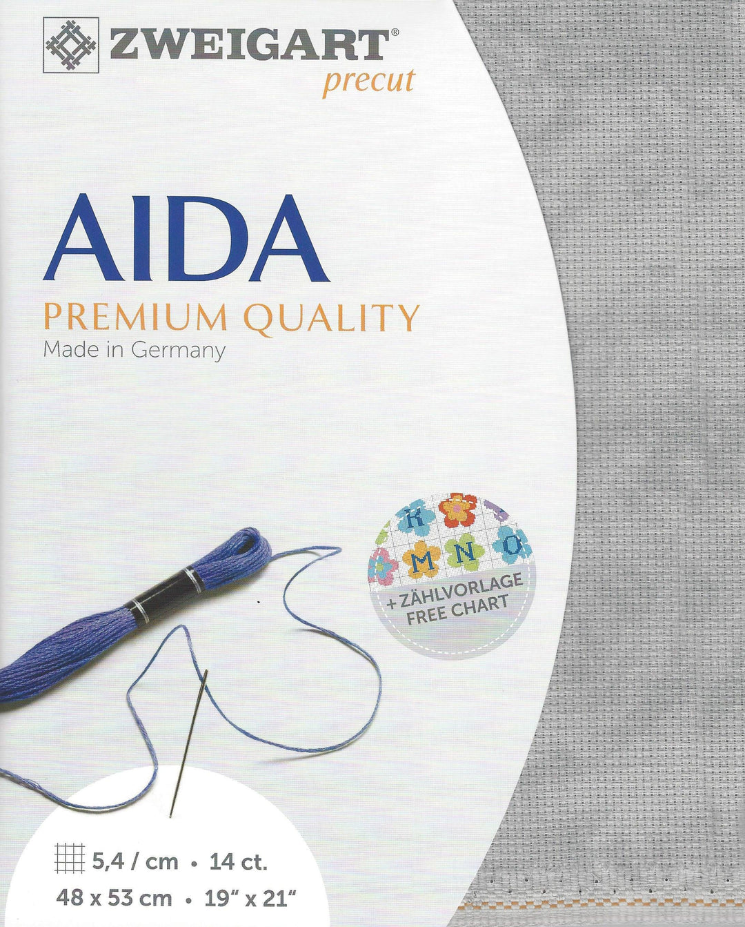 Precut  Zweigart Stern-Aida Vintage 14 count Vintage Gray 3706/7729