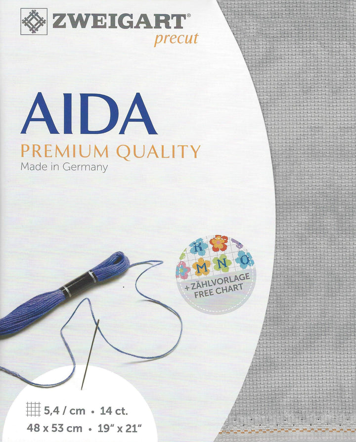 Precut  Zweigart Stern-Aida Vintage 14 count Vintage Gray 3706/7729