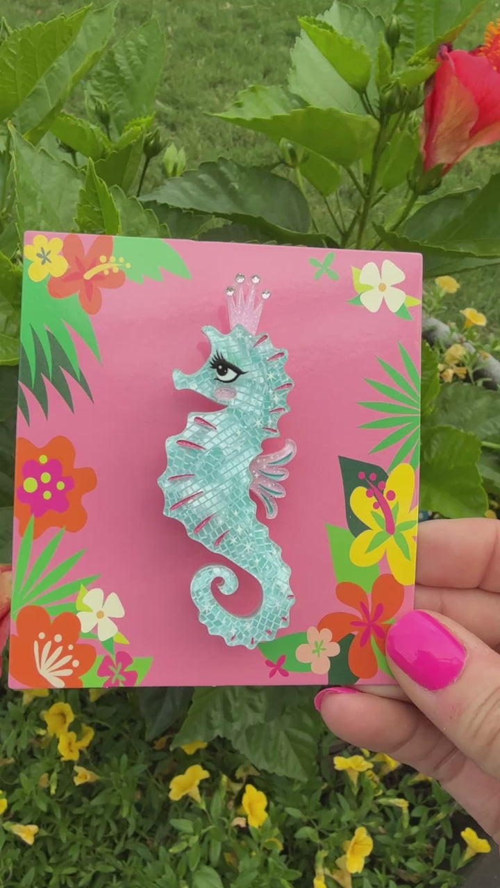 Starla the Seahorse Siren Brooch by Miss Fluff x Lipstick & Chrome