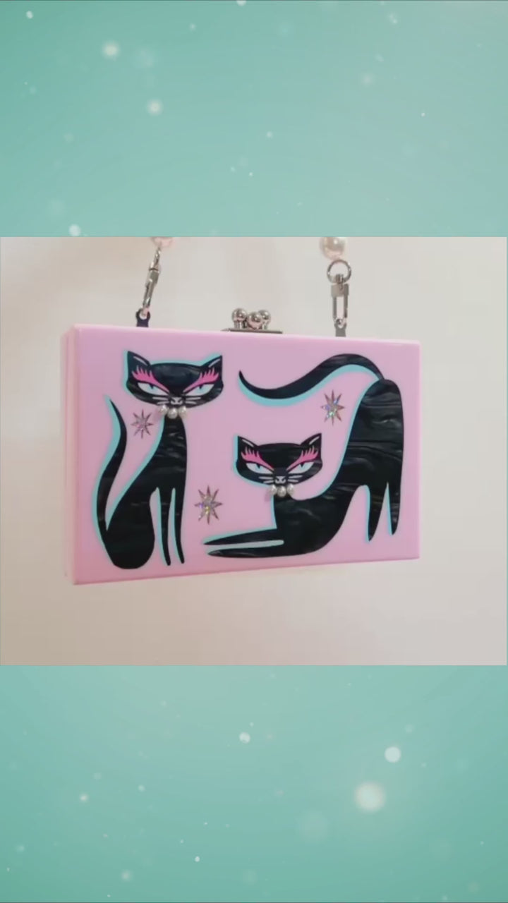 Kitty Chic Inlaid Acrylic Handbag by Miss Fluff x Lipstick & Chrome