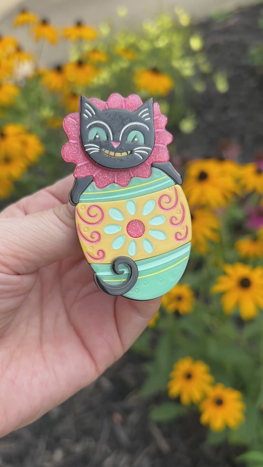 Eggcellent Easter Cat Brooch by Johanna Parker x Lipstick & Chrome