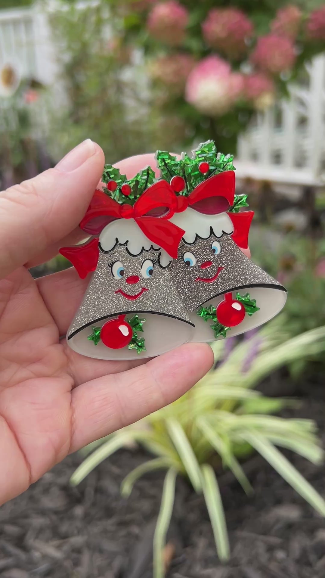 Silver Bells Brooch by Lipstick & Chrome
