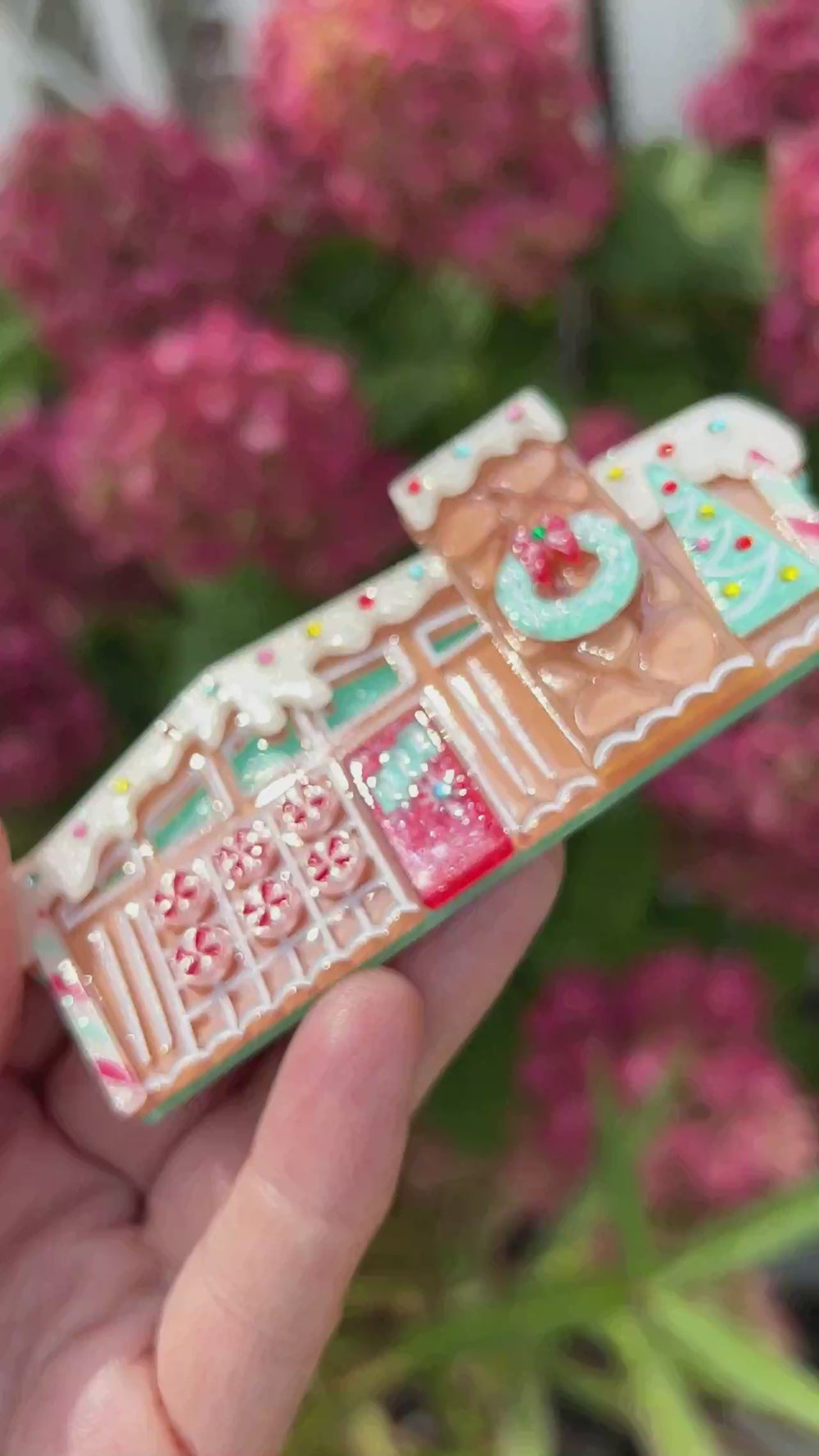 Video of the Christmas MCM Dream House Brooch by 50's Vintage Dame and Lipstick & Chrome. Holiday Gingerbread pin.