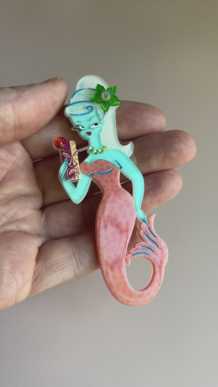 Mai Tai Mermaid Brooch by Miss Fluff x Lipstick & Chrome