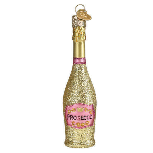 Old World Christmas Prosecco Bottle Blown Glass Ornament