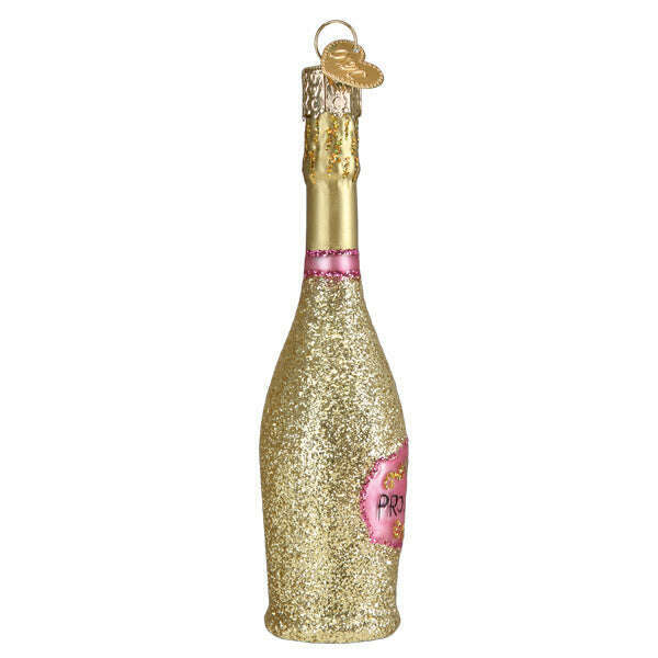 Old World Christmas Prosecco Bottle Blown Glass Ornament