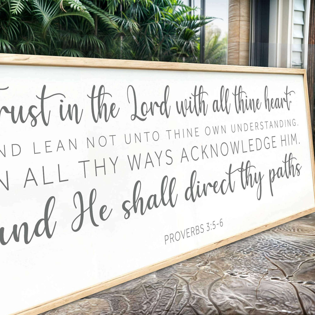 Proverbs 3:5-6 Faith Wall Sign