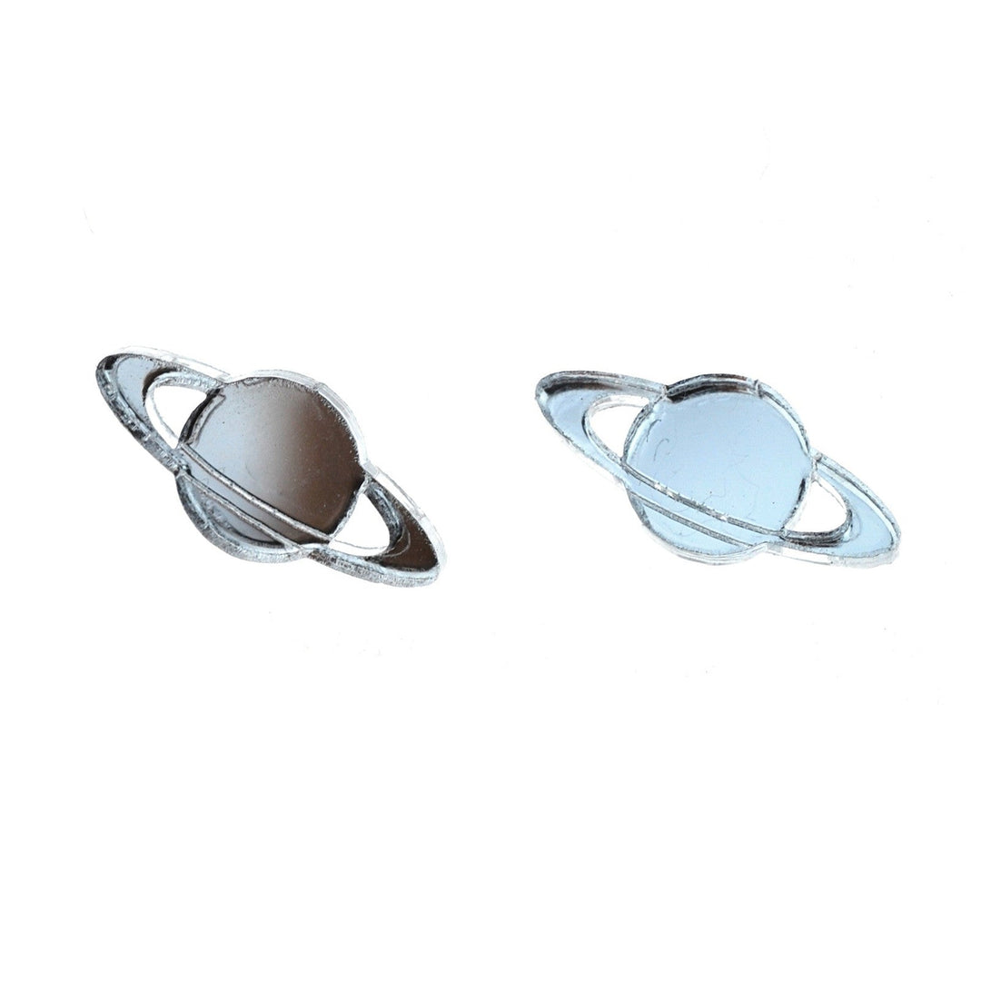 Last Chance! Saturn Earrings in Mirror Silver
