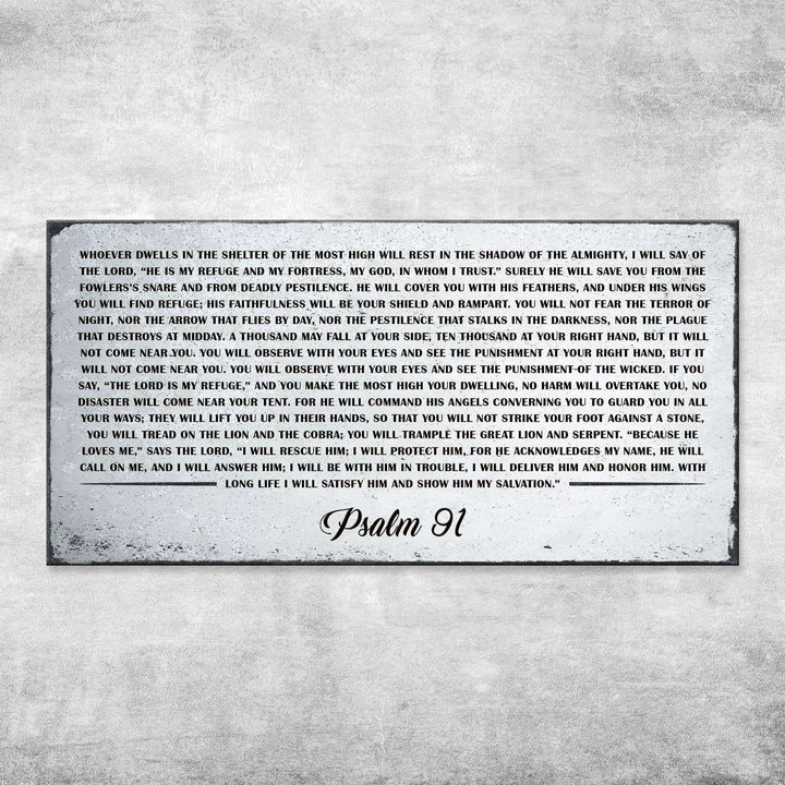 Psalm 91: 'Whoever Dwells in the Shelter of the Most High' Sign - Inspirational Christian Wall Art , Religious Decor