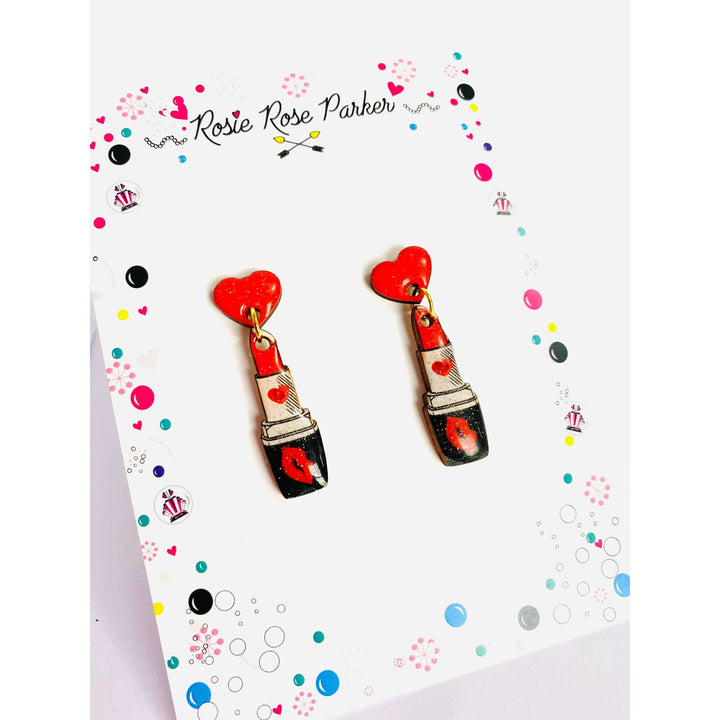 Pucker Up Lipstick Earrings by Rosie Rose Parker