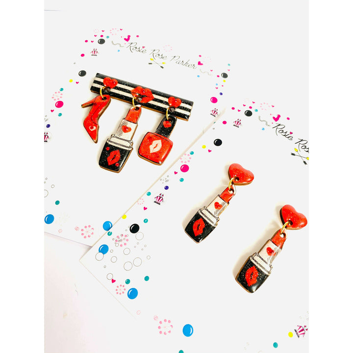 Pucker Up Lipstick Earrings by Rosie Rose Parker