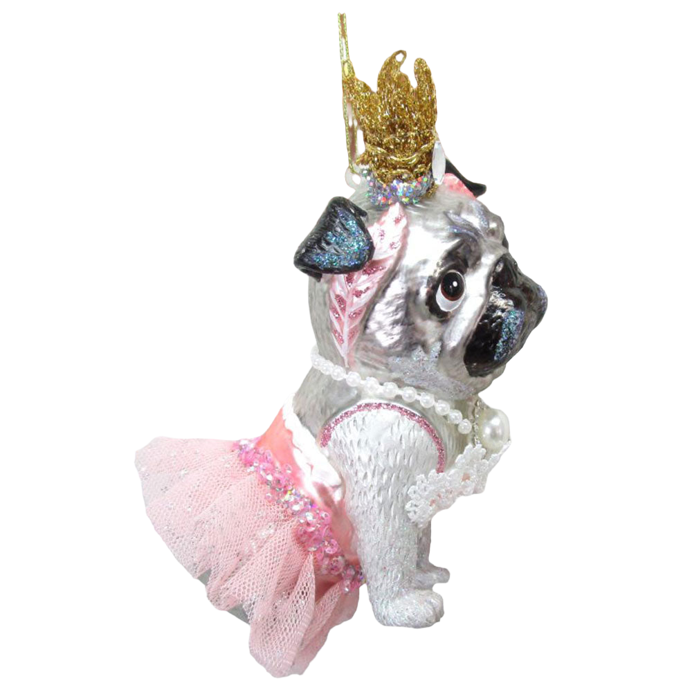 Pug as Princess Ornament by December Diamonds