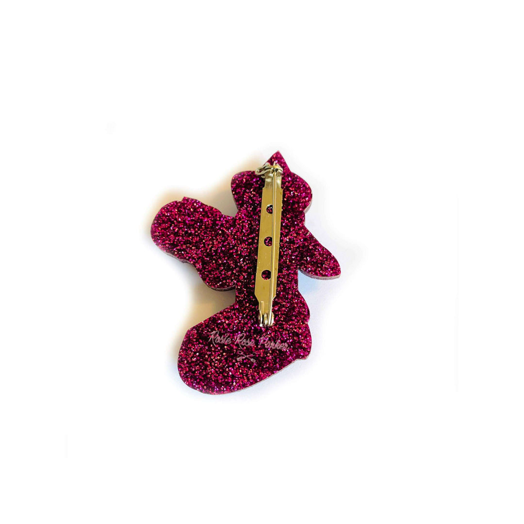 Pumpkin Carving Witch Brooch by Rosie Rose Parker