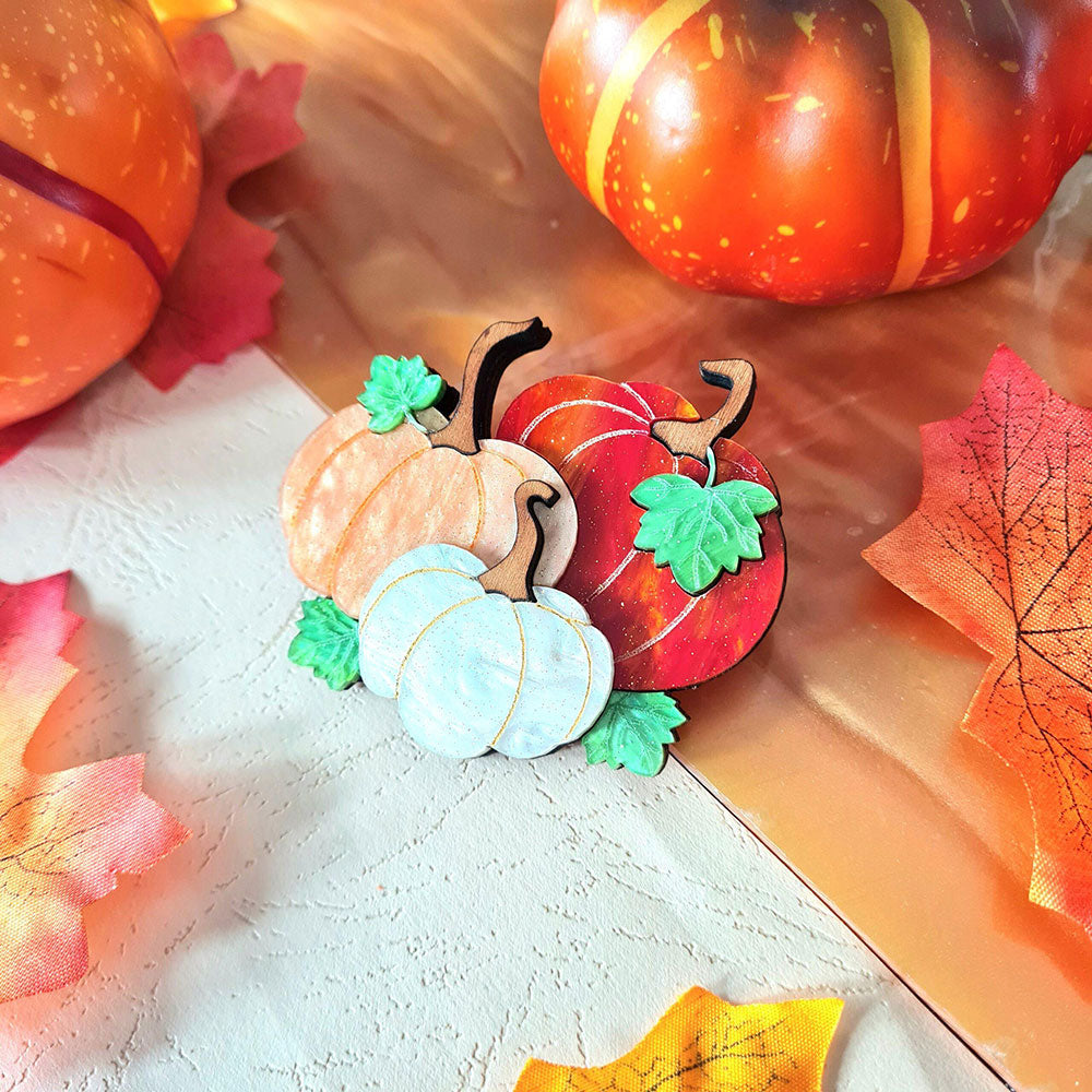 Pumpkin Patch Brooch by Cherryloco Jewellery 2