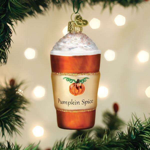 Old World Christmas Pumpkin Spice Latte Blown Glass Ornament
