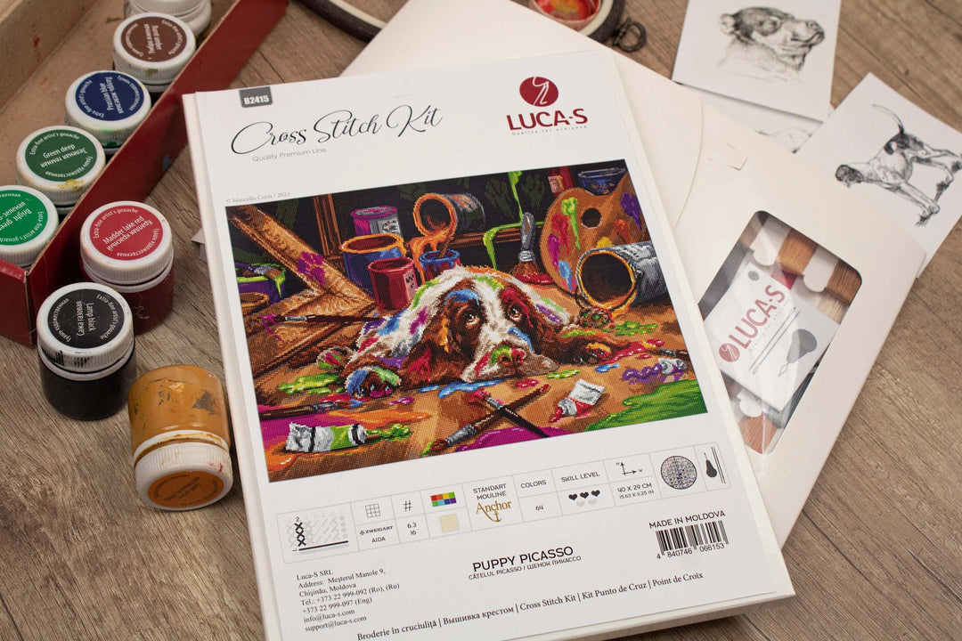 Puppy Picasso B2415L Counted Cross-Stitch Kit