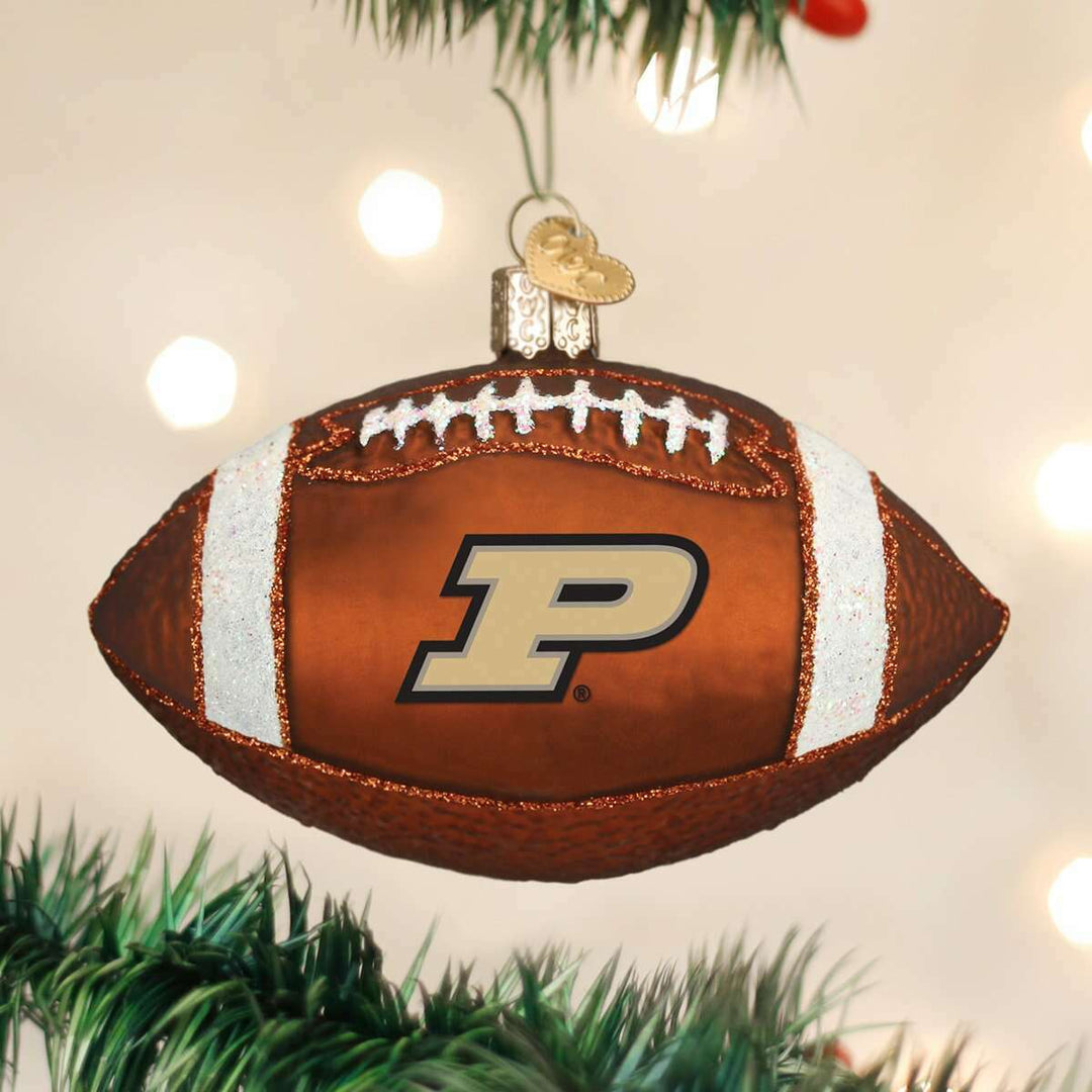 Old World Christmas Purdue Football Blown Glass Ornament