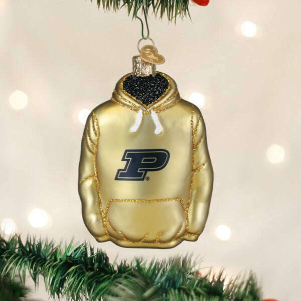 Old World Christmas Purdue Hoodie Blown Glass Ornament