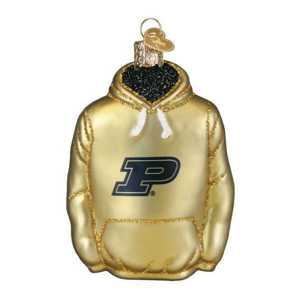 Old World Christmas Purdue Hoodie Blown Glass Ornament