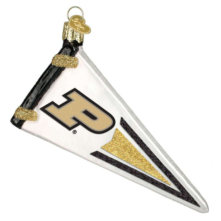 Old World Christmas Purdue Pennant Blown Glass Ornament