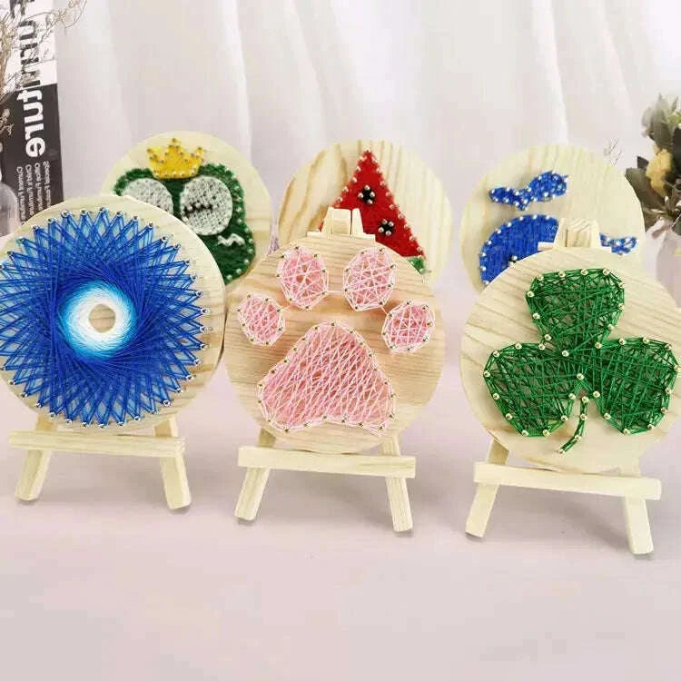 Purple Hearts String Art Kit with Stand. Simple Decorative DIY String Art Craft Kit M1-4 DHAA29080