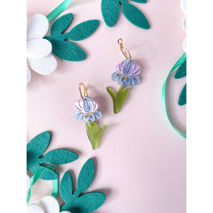 Purple Iris Earrings