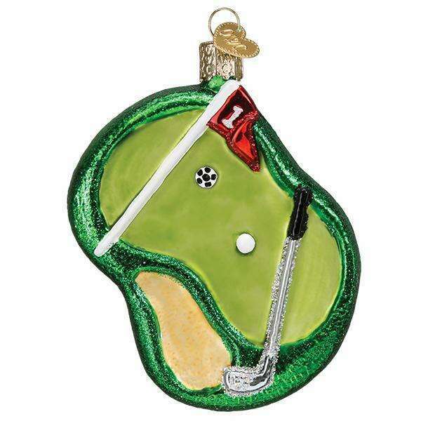 Old World Christmas Putting Green Blown Glass Ornament