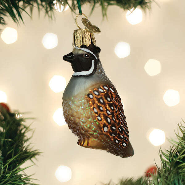 Old World Christmas Quail Blown Glass Ornament